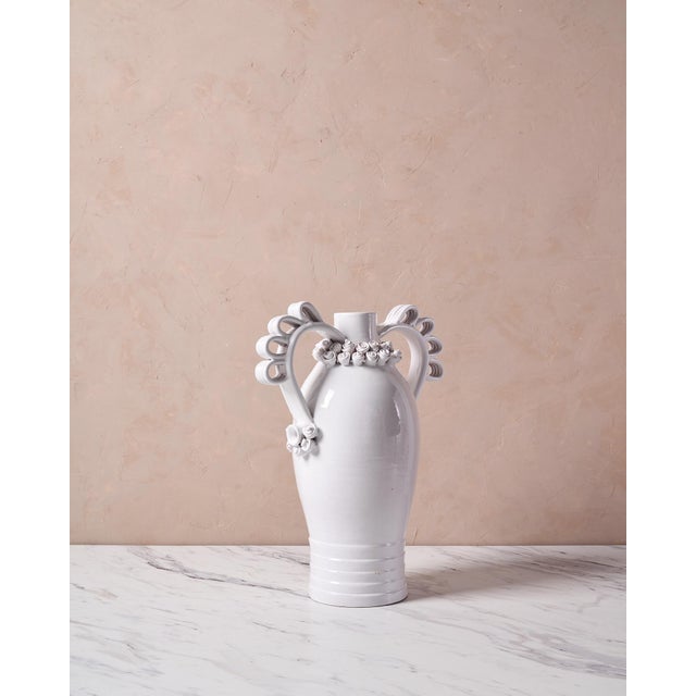 Italian Ceramic Vase "Marria" by Valentina Cameranesi & Walter Usai in White For Sale In Baltimore - Image 6 of 11