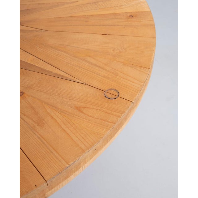 Mid-Century Modern Round Compass Rose Table in Wood by Mario Ceroli for Poltronova, 1970s For Sale - Image 3 of 6