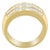 Beautiful 14KT yellow gold ring with princess- and baguette-cut natural diamonds. The sparkling stones are placed in a...