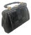 1940s Art Deco Black Leather, Velvet and Bamboo Italian Hand Bag For Sale