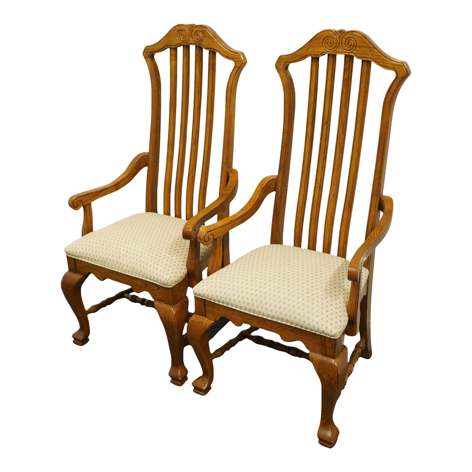 Set of 2 American Drew Italian Modern High Back Dining Arm Chairs