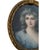 An elegant 19th-century original pastel portrait under glass, depicting a young woman with softly powdered hair and a...