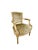 Wood Vintage Neoclassical Striped Seat Armchair For Sale - Image 7 of 15