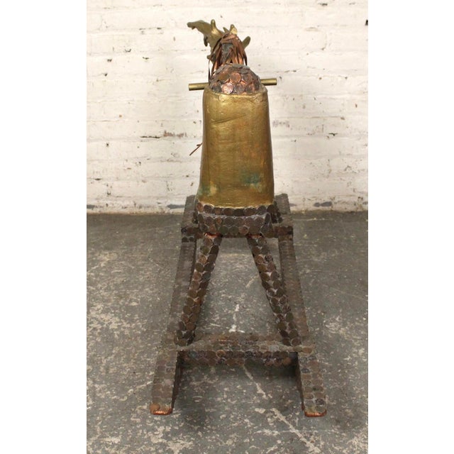 Folk Art Late 20th Century Handmade Penny Covered Rocking Horse For Sale - Image 3 of 8