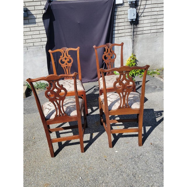Set of 4 Early 20th Century English Dining Room Chairs For Sale - Image 15 of 16