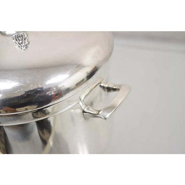 Vintage Sheffield Silver Co. Mid Century Modern Silver Plated Lidded Ice Bucket For Sale In Philadelphia - Image 6 of 10