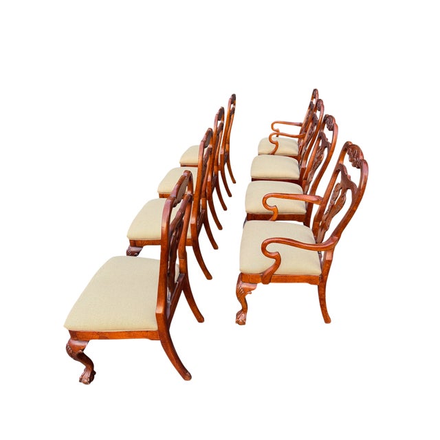 Queen Anne Late 20th Century Attributed to Hickory White Hampton Collection Dining Chairs - Set of 8 For Sale - Image 3 of 18