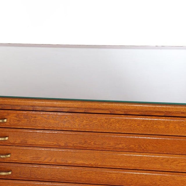 1910s Architectural Arts & Crafts Oak 5-Drawer Map Cabinet For Sale - Image 6 of 18