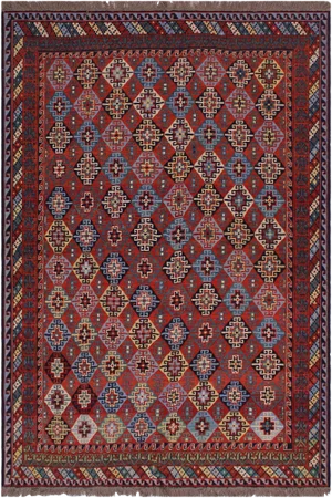 1970s Semi Vintage Tribal Soumakh Wool Rug - 6'4" X 8'6"