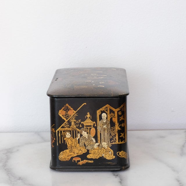 19th Century Antique Japanese Black Lacquered Tea Caddy For Sale - Image 5 of 7