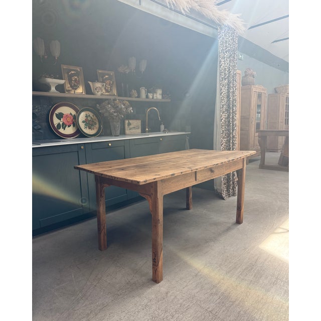 Antique Oak Farmhouse Table, 1890s For Sale - Image 4 of 15