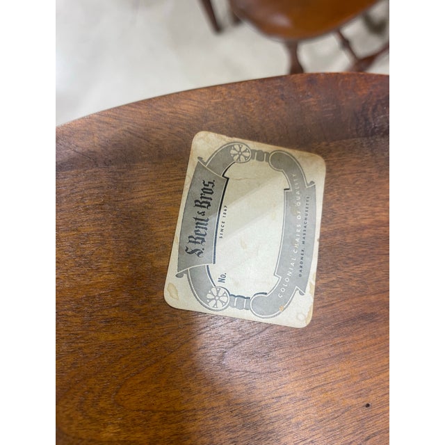 Wood Vintage S. Bent Bros. Windsor Dining Chairs – Solid Maple, Early American Style | Set of 4 For Sale - Image 7 of 8