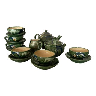 Ceramic Tableware from Chamonix, 1960s, Set of 9 For Sale
