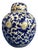 Large Cobalt Blue and Gold Lidded Ginger Jar, Chinese Porcelain, Late 20th Century For Sale