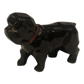 Vintage Hand Painted Porcelain Dog Figure For Sale