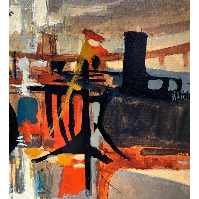 Paul Delapoterie, Construction Site Landscape, 1960s, Oil on Wood, Framed For Sale - Image 5 of 12