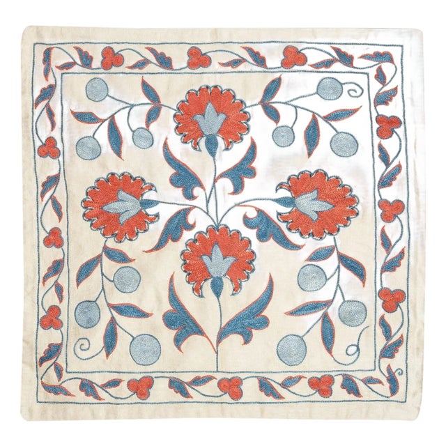 20"x21" Modern Throw Pillow. 100% Silk Cushion Cover. Embroidery Pillowcase For Sale