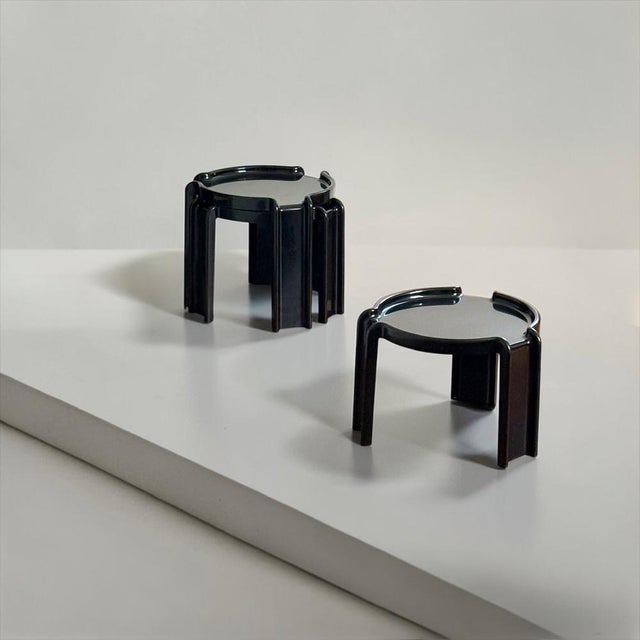 Kartell Black Nesting Tables by Giotto Stoppino for Kartell, Italy, 1960s, Set of 3 For Sale - Image 4 of 16