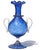Beautiful antique, Venetian early Murano hand blown sapphire blue, with gold flecks, Italian art glass flower vase. The...