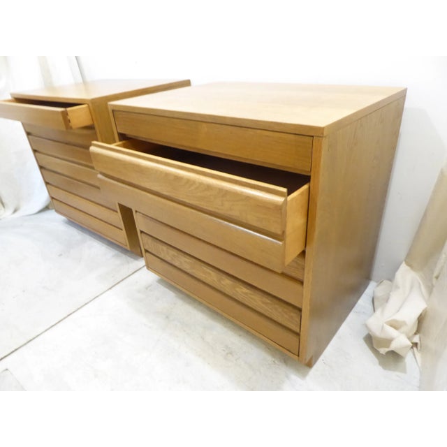 Vintage Modern Oak Bedside Chests - a Pair For Sale - Image 4 of 8