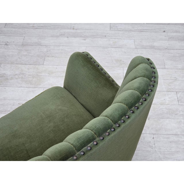 Danish Banan Three-Seater Corner Sofa with Velour Upholstery, 1950s For Sale - Image 12 of 18