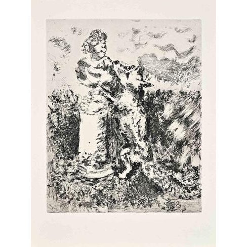 Etching on Montval paper, realized between 1927 and 1930. Table from "Les Fables de La Fontaine", published in 1952 in and...