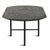 Modern black oval top coffee table with black iron base. Top is micro cement with beautiful textured finish which will...