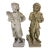 Pair of Vintage Weathered Cast Stone "Country Life" Garden Statues For Sale