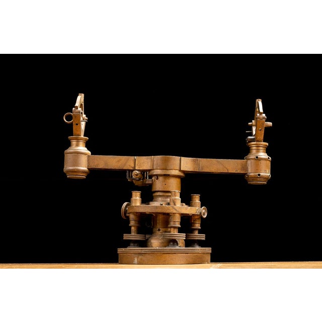 Late 1800s - Early 1900s solid brass surveyor's transit instrument (or transit level or transit device) used by a surveyor...