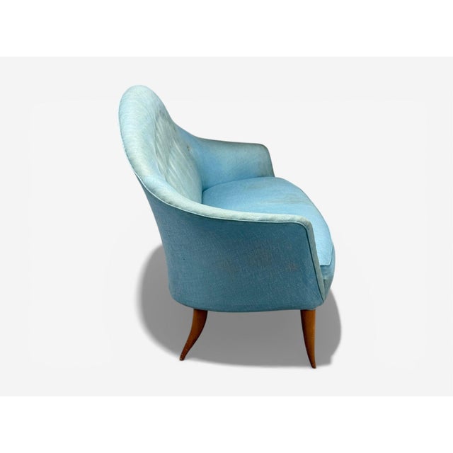 Wood Kerstin Hörlin-Holmquist, Sofa, Beech, Fabric, Sweden, 1940s For Sale - Image 7 of 9