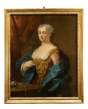 Follower of Jean-Baptiste Van Loo, Portrait of a Lady, 1730, Oil on Canvas, Framed