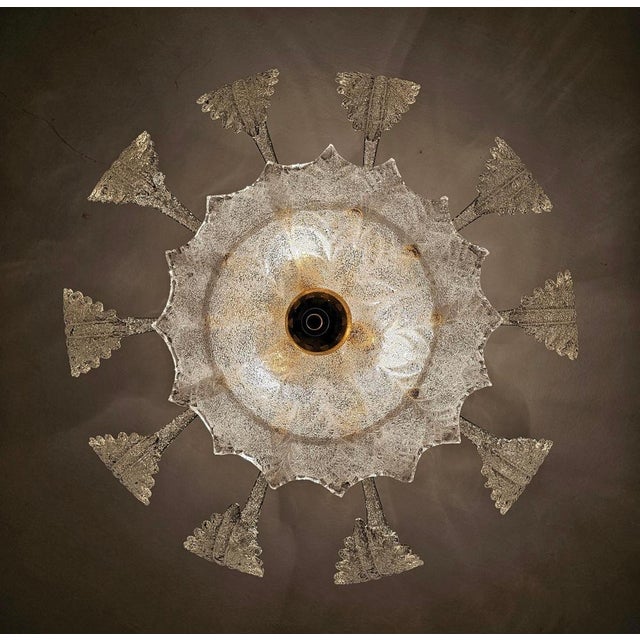 Art Deco Italian Chandelier in the style of Barovier & Toso, 1950s For Sale - Image 4 of 16