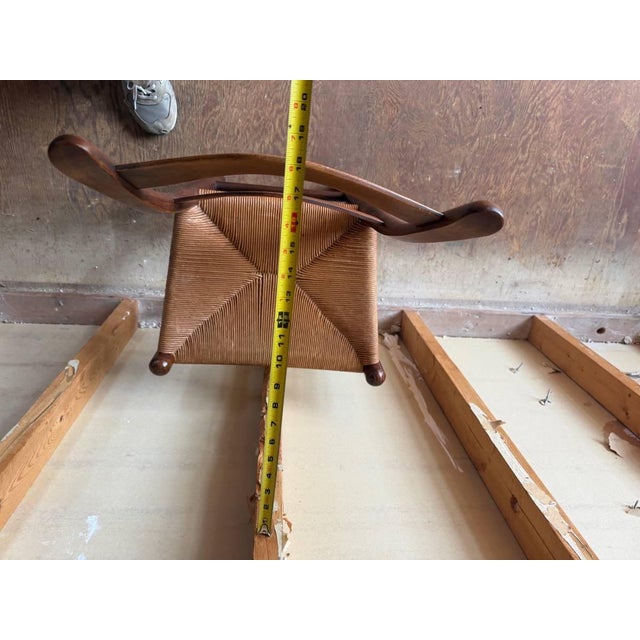 Vintage Early American Shaker Rustic Style High Ladder Back Dinning Chairs , Possibly by Clore For Sale - Image 11 of 17