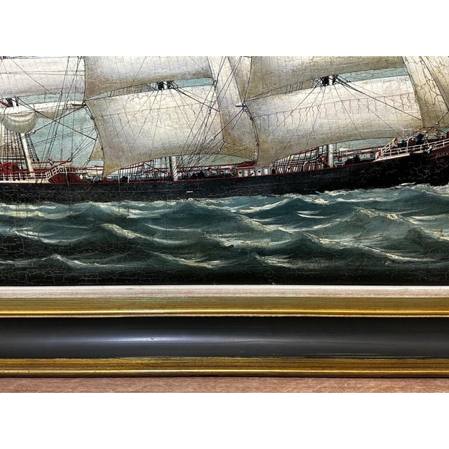 Large Victorian Marine Oil Painting of the Harland & Wolff Clipper Slieve Roe | Attributed to Lai Fong (Fl. 1870–1910) For Sale - Image 14 of 18