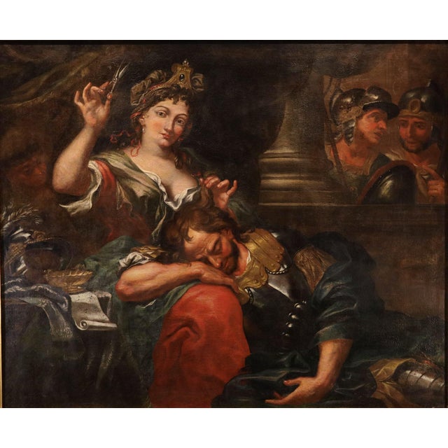 After Antonio Molinari, Samson and Delilah, 1700, Oil on Canvas For Sale - Image 14 of 14