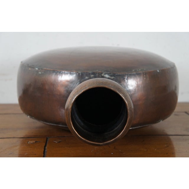 Metal Vintage Hammered Copper Canteen Jug Flask Vessel Bottle For Sale - Image 7 of 11