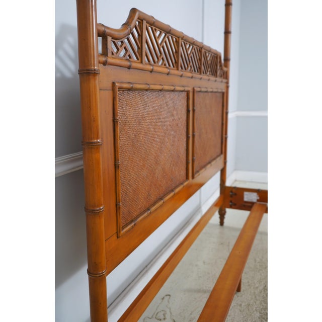 Brown Lexington King Size Faux Bamboo Canopy Bed For Sale - Image 8 of 18