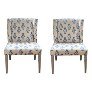 Blue and White Accent Chairs For Sale