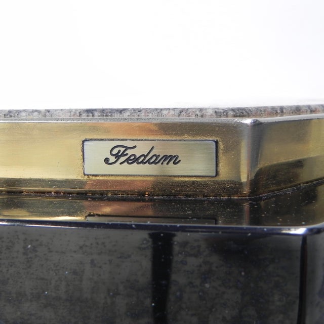 Black Hollywood Regency Fedam Coffee Table in Marble & Steel Frame, 1970s For Sale - Image 8 of 17