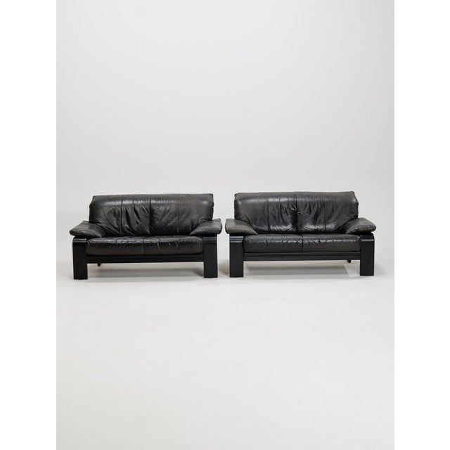 Vintage German Brutalist Lounge Sofa by Rolf Benz for Musterring, 1990s, Set of 2, in Very Good conditions. Designed 1980...