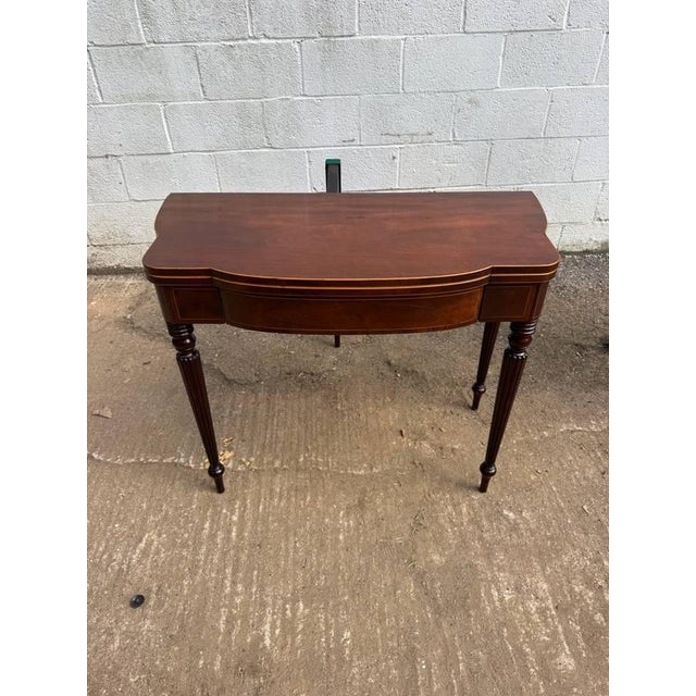 Antique Federal Style Mahogany Fold Top Console Card Table For Sale - Image 17 of 17