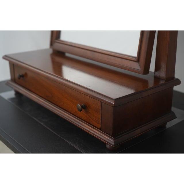 1960s Stickley Cherry Valley 1 Drawer Shaving Mirror For Sale - Image 11 of 15