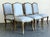 Sky Blue Vintage Carved Wood Dining Chairs With Blue Upholstery - Set of 6 For Sale - Image 8 of 13