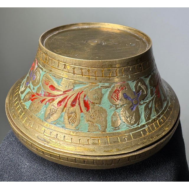 Mid 20th Century Vintage Indian Brass Taj Mahal Tray With Removable Vessels, Mid-20th Century For Sale - Image 5 of 12