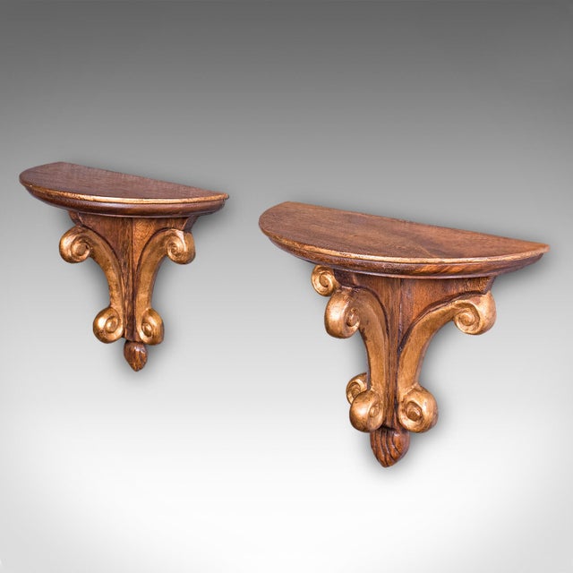 English Pair of Vintage Decorative Wall Brackets, English, Clock Shelf, Italianate Taste For Sale - Image 3 of 10