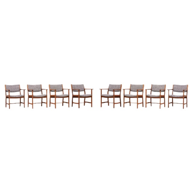 Dining Chairs by Hans J. Wegner for Getama, Denmark, 1950s, Set of 8 For Sale
