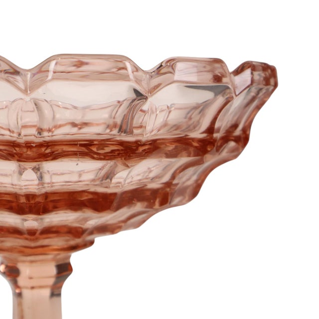 Pink Art Deco Pink Rosaline Pressed Glass Fruit Bowl, 1930s For Sale - Image 8 of 16