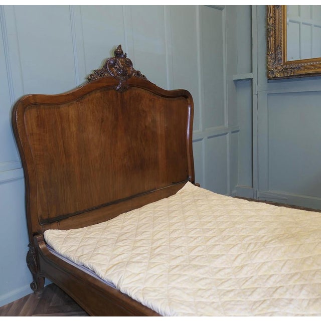 Louis XV French Golden Walnut Bed For Sale - Image 5 of 10