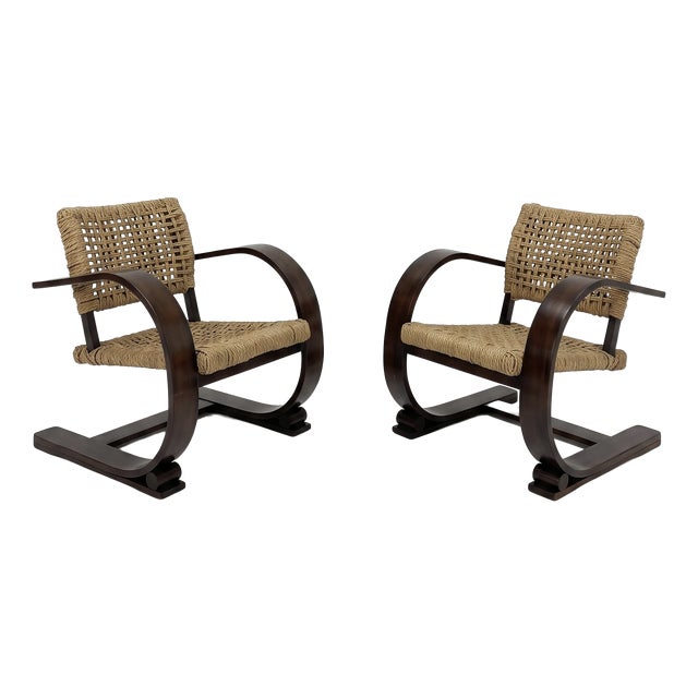 Armchairs by Adrien Audoux and Frida Minnet for Vibo Vesoul, 1950s, Set of 2 For Sale