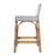 Serienna 24.5 in. Seat Height Rectangular Rattan Low Back Counter Stool, White/Navy Dot / Natural Rattan Frame For Sale In Chicago - Image 6 of 9